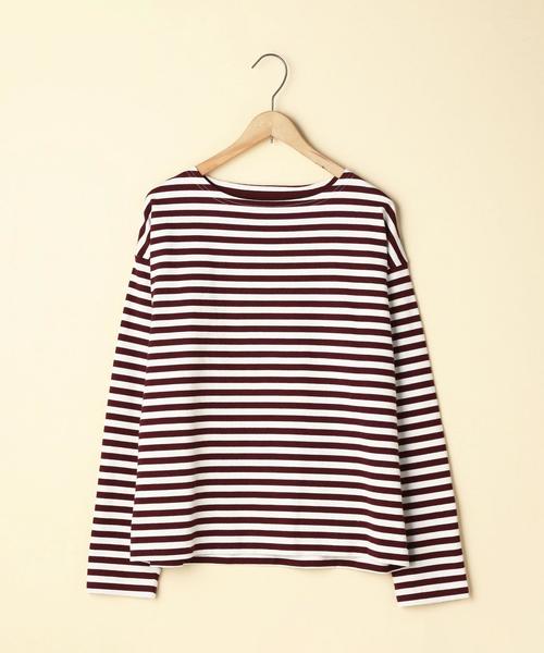 coen（コーエン）の「天竺ボーダー ボートネックプルオーバー（Tシャツ/カットソー・レディース・ネイビー/コバルトブルー/マスタード/ワインレッド・MEDIUM/LARGE）」の13枚目の写真