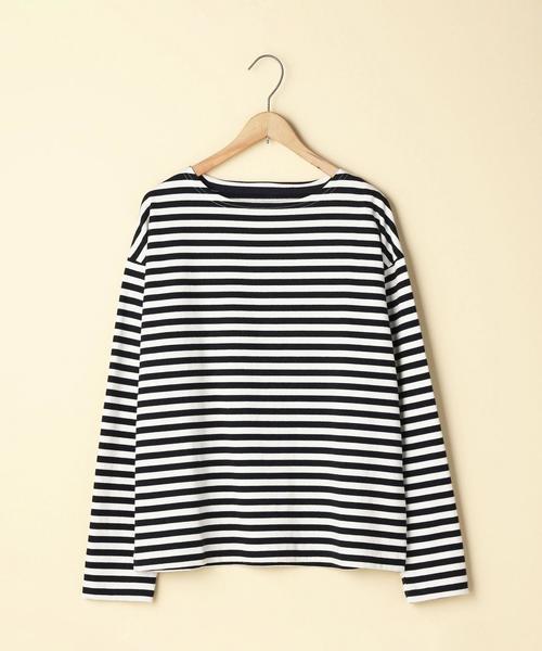 coen（コーエン）の「天竺ボーダー ボートネックプルオーバー（Tシャツ/カットソー・レディース・ネイビー/コバルトブルー/マスタード/ワインレッド・MEDIUM/LARGE）」の16枚目の写真