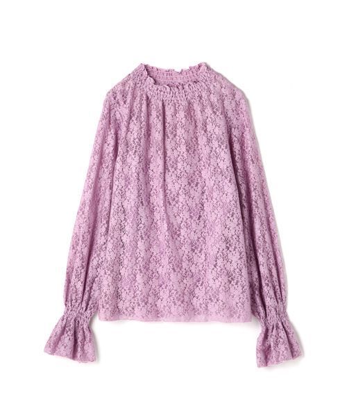 FREE'S MART（フリーズマート）の「レースハイネックブラウス（シャツ/ブラウス・レディース・ブラウン/ホワイト/ブラック/パープル・FREE）」の4枚目の写真