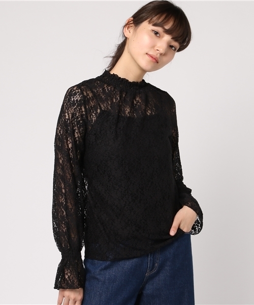 FREE'S MART（フリーズマート）の「レースハイネックブラウス（シャツ/ブラウス・レディース・ブラウン/ホワイト/ブラック/パープル・FREE）」の13枚目の写真