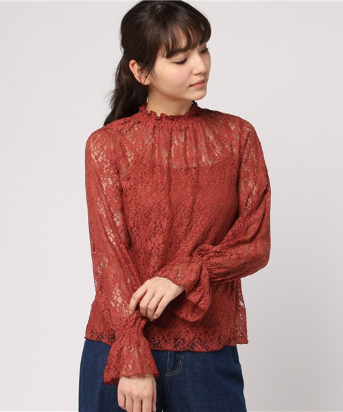 FREE'S MART（フリーズマート）の「レースハイネックブラウス（シャツ/ブラウス・レディース・ブラウン/ホワイト/ブラック/パープル・FREE）」の15枚目の写真