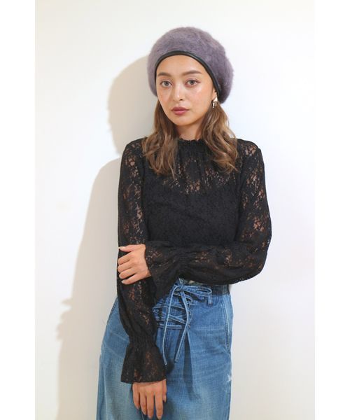 FREE'S MART（フリーズマート）の「レースハイネックブラウス（シャツ/ブラウス・レディース・ブラウン/ホワイト/ブラック/パープル・FREE）」の22枚目の写真