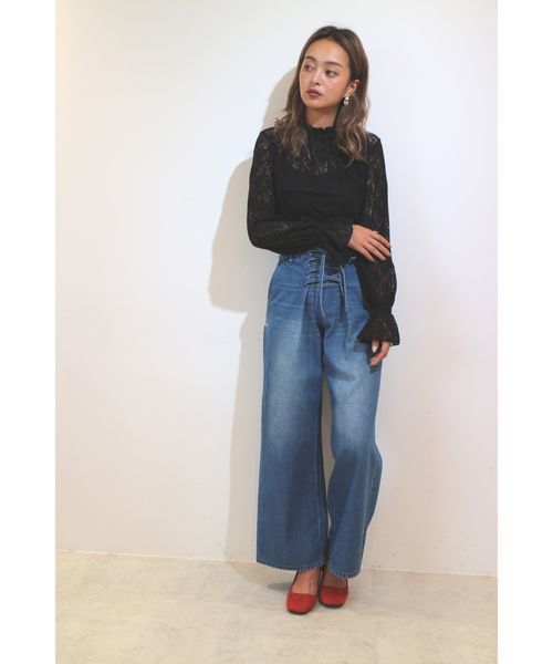 FREE'S MART（フリーズマート）の「レースハイネックブラウス（シャツ/ブラウス・レディース・ブラウン/ホワイト/ブラック/パープル・FREE）」の21枚目の写真