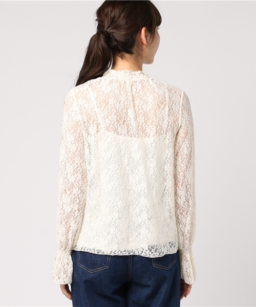 FREE'S MART（フリーズマート）の「レースハイネックブラウス（シャツ/ブラウス・レディース・ブラウン/ホワイト/ブラック/パープル・FREE）」の7枚目の写真