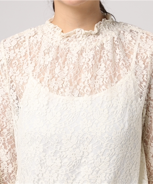 FREE'S MART（フリーズマート）の「レースハイネックブラウス（シャツ/ブラウス・レディース・ブラウン/ホワイト/ブラック/パープル・FREE）」の8枚目の写真