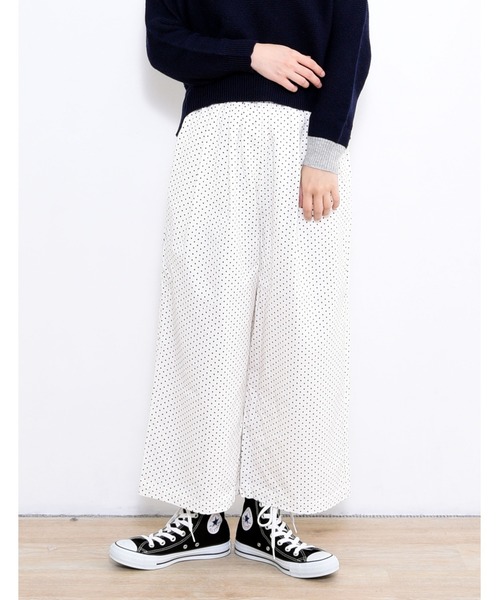 POU DOU DOU(プードゥドゥ)の「シャツコールドローストリングワイドパンツ(その他パンツ・レディース・ネイビー/ターコイズブルー/アイボリー/オレンジ・3)」の1枚目の写真