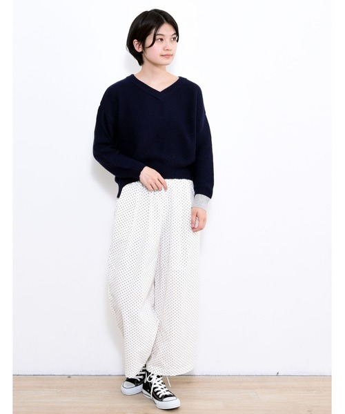 POU DOU DOU(プードゥドゥ)の「シャツコールドローストリングワイドパンツ(その他パンツ・レディース・ネイビー/ターコイズブルー/アイボリー/オレンジ・3)」の21枚目の写真