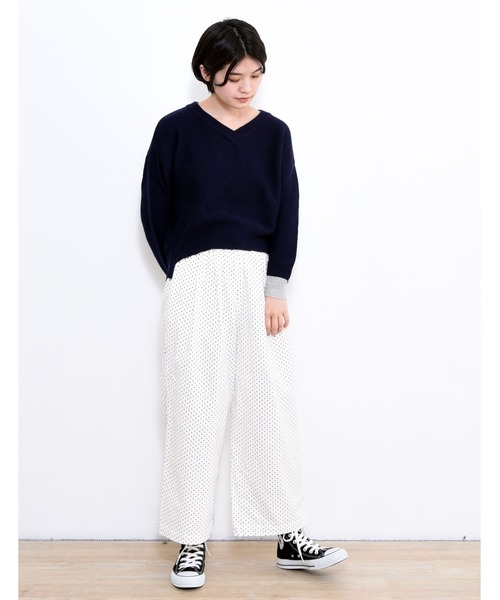 POU DOU DOU(プードゥドゥ)の「シャツコールドローストリングワイドパンツ(その他パンツ・レディース・ネイビー/ターコイズブルー/アイボリー/オレンジ・3)」の20枚目の写真