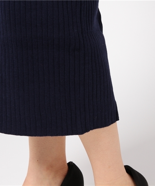 BLISS POINT（ブリスポイント）の「【温度調整素材】リブタイトスカート/766576（スカート・レディース・ネイビー/グレー/スミクロ・MEDIUM/LARGE）」の4枚目の写真