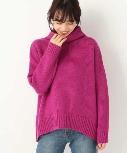 A part by(アパートバイ)の「3GWAルーズタートルニットPO 774177 (ニット/セーター・レディース・チャコールグレー/パープル/オフホワイト/ブルー・FREE)」の4枚目の写真