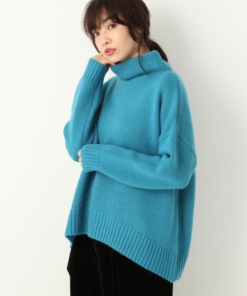 A part by(アパートバイ)の「3GWAルーズタートルニットPO 774177 (ニット/セーター・レディース・チャコールグレー/パープル/オフホワイト/ブルー・FREE)」の3枚目の写真
