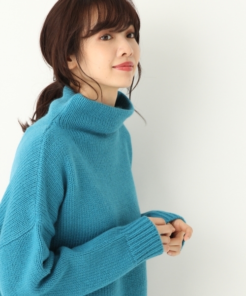 A part by(アパートバイ)の「3GWAルーズタートルニットPO 774177 (ニット/セーター・レディース・チャコールグレー/パープル/オフホワイト/ブルー・FREE)」の13枚目の写真