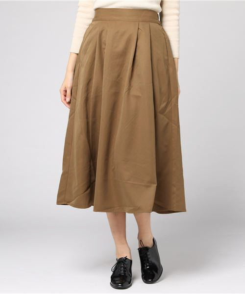 earth music&ecology（アースミュージックアンドエコロジー）の「・フレアーミモレスカート（スカート・レディース・ボルドー/キャメル/ネイビー/ダークグリーン・FREE）」の12枚目の写真