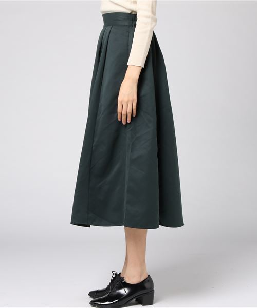 earth music&ecology（アースミュージックアンドエコロジー）の「・フレアーミモレスカート（スカート・レディース・ボルドー/キャメル/ネイビー/ダークグリーン・FREE）」の6枚目の写真