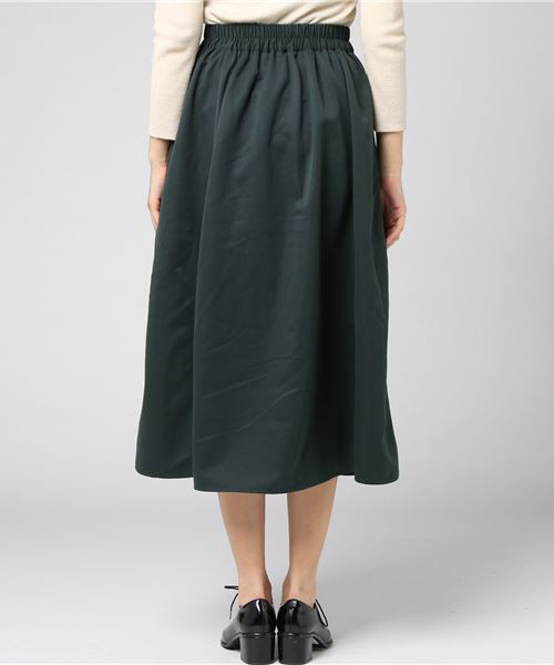 earth music&ecology（アースミュージックアンドエコロジー）の「・フレアーミモレスカート（スカート・レディース・ボルドー/キャメル/ネイビー/ダークグリーン・FREE）」の7枚目の写真