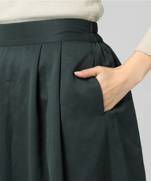 earth music&ecology（アースミュージックアンドエコロジー）の「・フレアーミモレスカート（スカート・レディース・ボルドー/キャメル/ネイビー/ダークグリーン・FREE）」の8枚目の写真