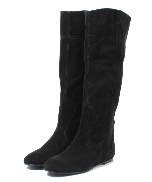 NANO universe（ナノユニバース）の「FABIO RUSCONI/LB/スェードロングブーツ（ブーツ・レディース・グレイッシュベージュ/ブラック/ブラウン/チャコール・36/37/38）」の2枚目の写真