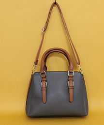 florist | 【2WAY】配色ハンドルレザーバック/ショルダーバック(ハンドバッグ)