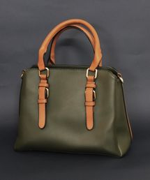 florist | 【2WAY】配色ハンドルレザーバック/ショルダーバック(ハンドバッグ)