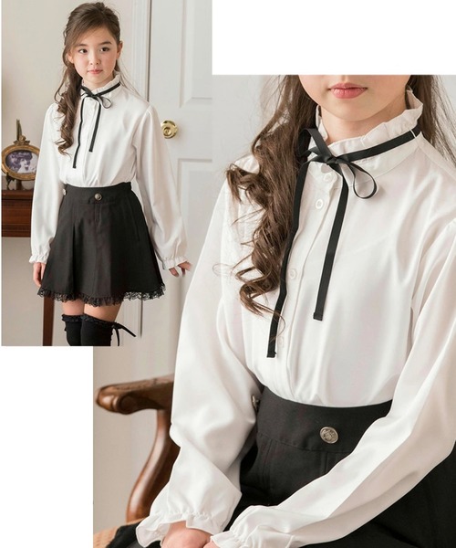 Catherine Cottage（キャサリンコテージ）の「3WAYリボンブラウス（シャツ/ブラウス・キッズ・ホワイト・110/120/130/140/150/160）」の7枚目の写真