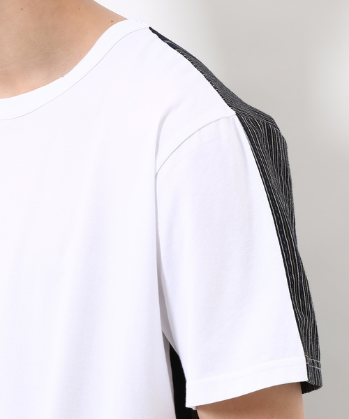 ALOYE(アロイ)の「【ALOYE】別注 亀田縞ストライプTシャツ(Tシャツ/カットソー・メンズ・ホワイト/ブラック・L/M)」の8枚目の写真