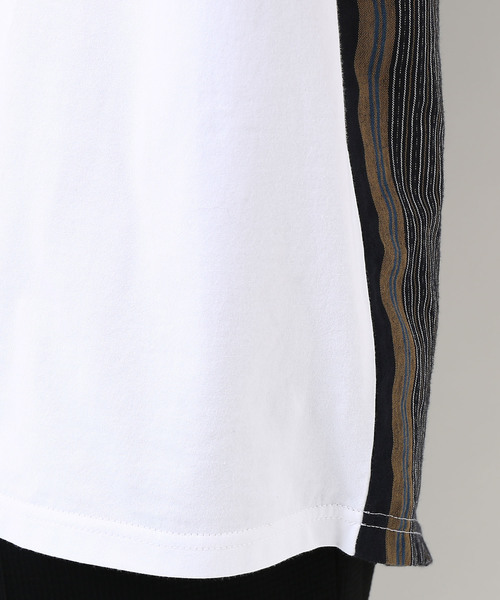 ALOYE(アロイ)の「【ALOYE】別注 亀田縞ストライプTシャツ(Tシャツ/カットソー・メンズ・ホワイト/ブラック・L/M)」の3枚目の写真