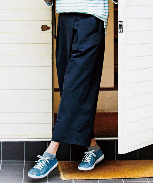 Live in comfort（リブインコンフォート）の「リブ　イン　コンフォート　おなかまわりスッキリ　軽やかラップ風ワイドパンツ（その他パンツ・レディース・カーキ/ネイビー/ブラック・X-LARGE/XX-LARGE/MEDIUM/LARGE/SMALL）」の6枚目の写真