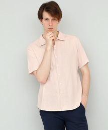 EMMA CLOTHES | オーバーサイズリラックスオープンカラーリネンシャツOpen collar Linen shirt 1/2 sleeve(シャツ/ブラウス)