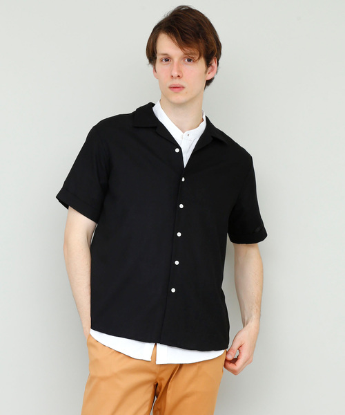 EMMA CLOTHES（エマクローズ）の「オーバーサイズリラックスオープンカラーリネンシャツOpen collar Linen shirt 1/2 sleeve（シャツ/ブラウス・メンズ・ホワイト/ブラック/ネイビー/カーキ/サックスブルー/ミント/ピンク・L/M）」の3枚目の写真