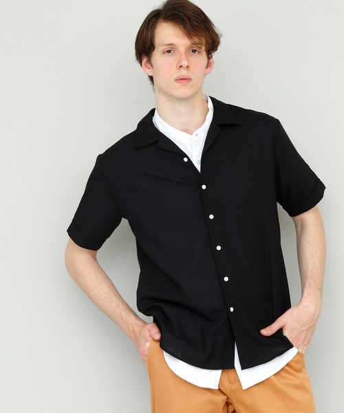 EMMA CLOTHES（エマクローズ）の「オーバーサイズリラックスオープンカラーリネンシャツOpen collar Linen shirt 1/2 sleeve（シャツ/ブラウス・メンズ・ホワイト/ブラック/ネイビー/カーキ/サックスブルー/ミント/ピンク・L/M）」の11枚目の写真