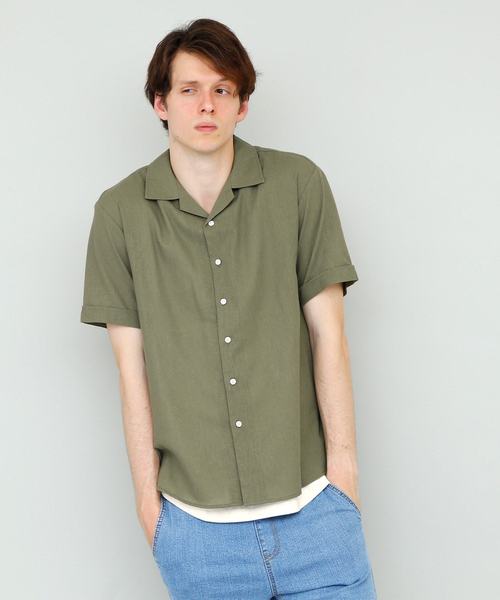 EMMA CLOTHES（エマクローズ）の「オーバーサイズリラックスオープンカラーリネンシャツOpen collar Linen shirt 1/2 sleeve（シャツ/ブラウス・メンズ・ホワイト/ブラック/ネイビー/カーキ/サックスブルー/ミント/ピンク・L/M）」の13枚目の写真