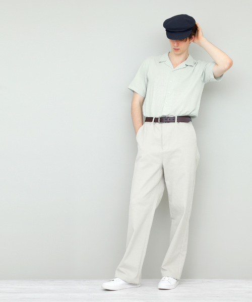 EMMA CLOTHES（エマクローズ）の「オーバーサイズリラックスオープンカラーリネンシャツOpen collar Linen shirt 1/2 sleeve（シャツ/ブラウス・メンズ・ホワイト/ブラック/ネイビー/カーキ/サックスブルー/ミント/ピンク・L/M）」の14枚目の写真