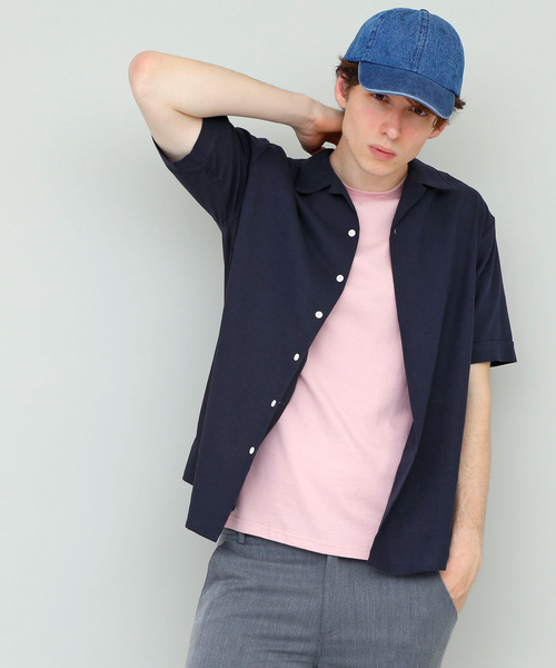 EMMA CLOTHES（エマクローズ）の「オーバーサイズリラックスオープンカラーリネンシャツOpen collar Linen shirt 1/2 sleeve（シャツ/ブラウス・メンズ・ホワイト/ブラック/ネイビー/カーキ/サックスブルー/ミント/ピンク・L/M）」の17枚目の写真