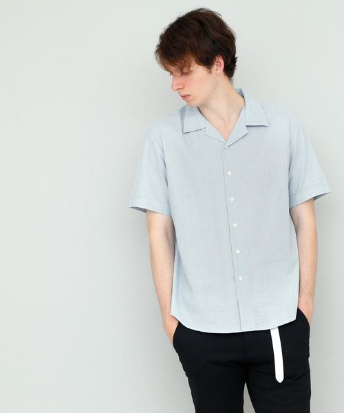 EMMA CLOTHES（エマクローズ）の「オーバーサイズリラックスオープンカラーリネンシャツOpen collar Linen shirt 1/2 sleeve（シャツ/ブラウス・メンズ・ホワイト/ブラック/ネイビー/カーキ/サックスブルー/ミント/ピンク・L/M）」の19枚目の写真