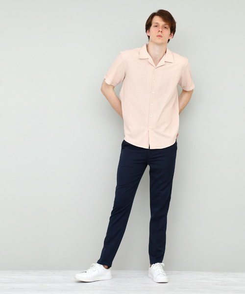 EMMA CLOTHES（エマクローズ）の「オーバーサイズリラックスオープンカラーリネンシャツOpen collar Linen shirt 1/2 sleeve（シャツ/ブラウス・メンズ・ホワイト/ブラック/ネイビー/カーキ/サックスブルー/ミント/ピンク・L/M）」の20枚目の写真