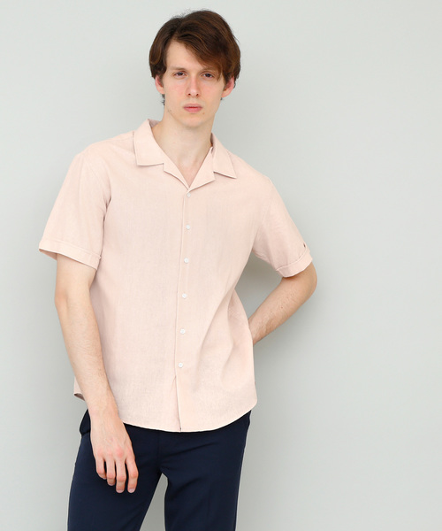 EMMA CLOTHES（エマクローズ）の「オーバーサイズリラックスオープンカラーリネンシャツOpen collar Linen shirt 1/2 sleeve（シャツ/ブラウス・メンズ・ホワイト/ブラック/ネイビー/カーキ/サックスブルー/ミント/ピンク・L/M）」の21枚目の写真
