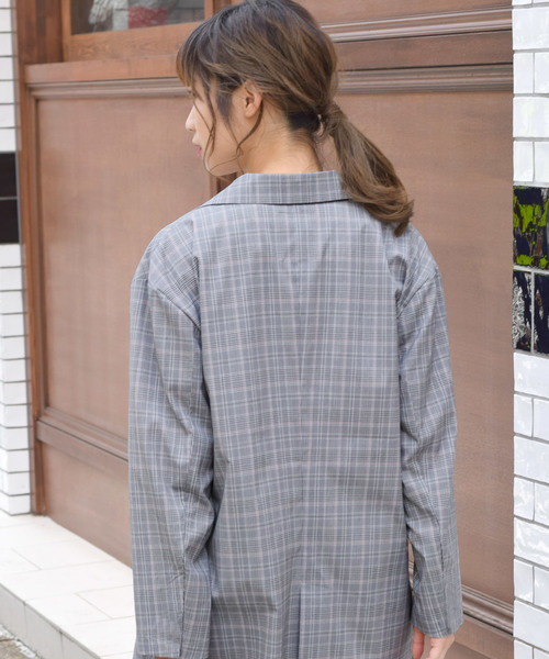 w closet（ダブルクローゼット）の「グレンチェックテーラードジャケット_（テーラードジャケット・レディース・ブラック/ブラウン・FREE）」の10枚目の写真