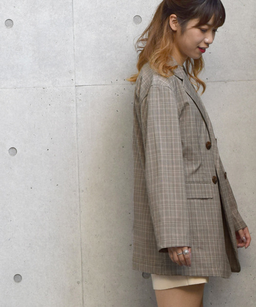 w closet（ダブルクローゼット）の「グレンチェックテーラードジャケット_（テーラードジャケット・レディース・ブラック/ブラウン・FREE）」の14枚目の写真