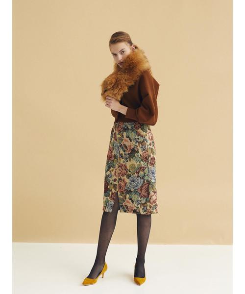 YECCA VECCA（イェッカヴェッカ）の「ゴブランＺＩＰスカート（スカート・レディース・ブラック/アイボリー・FREE）」の12枚目の写真