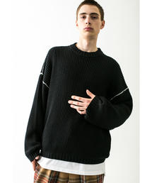 MONKEY TIME | ＜monkey time＞ WAFFLE OVERSIZED CN KNIT/ニット(ニット/セーター)