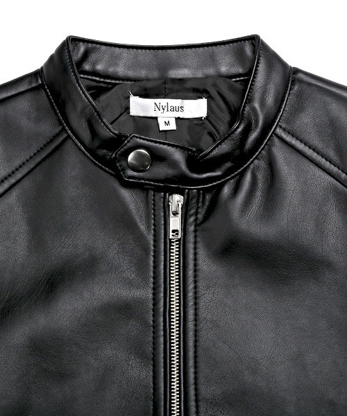 PUレザーシングルライダースジャケット（ライダースジャケット
