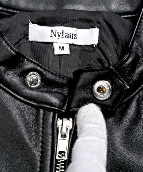 LUXSTYLE（ラグスタイル）の「PUレザーシングルライダースジャケット（ライダースジャケット・メンズ・ブラック/ネイビー・M/L/XL）」の4枚目の写真