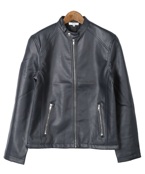 LUXSTYLE（ラグスタイル）の「PUレザーシングルライダースジャケット（ライダースジャケット・メンズ・ブラック/ネイビー・M/L/XL）」の10枚目の写真