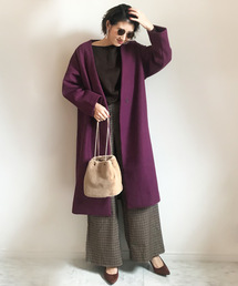 KOBE LETTUCE | ドロップショルダービッグシルエットコクーンノーカラーコート＊レディース/アウター[K723]神戸レタス(ノーカラーコート)