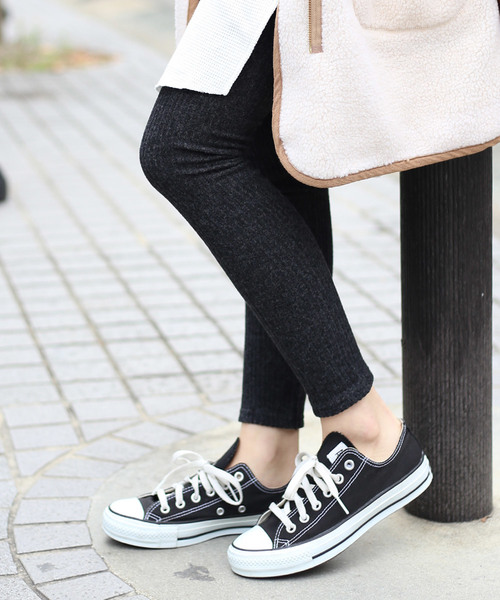 Bou Jeloud（ブージュルード）の「温か起毛◆リブレギンス（レギンス/スパッツ・レディース・ライトグレー/ブラック/杢グレー・FREE）」の3枚目の写真