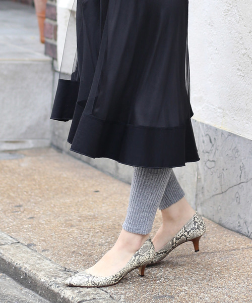 Bou Jeloud（ブージュルード）の「温か起毛◆リブレギンス（レギンス/スパッツ・レディース・ライトグレー/ブラック/杢グレー・FREE）」の8枚目の写真