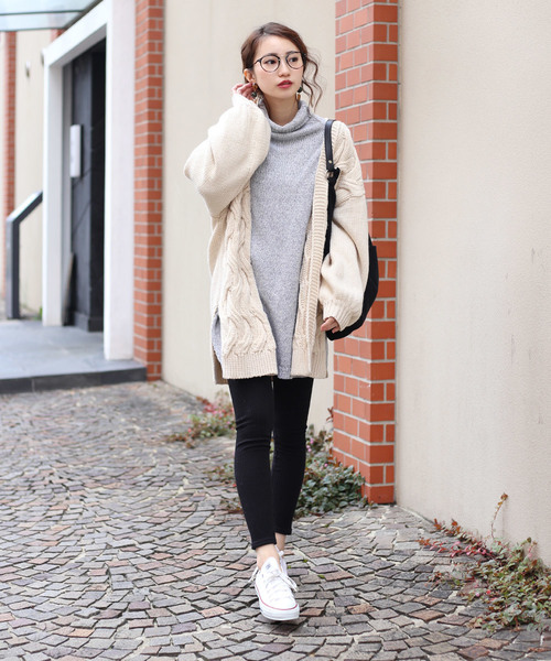 Bou Jeloud（ブージュルード）の「温か起毛◆リブレギンス（レギンス/スパッツ・レディース・ライトグレー/ブラック/杢グレー・FREE）」の11枚目の写真