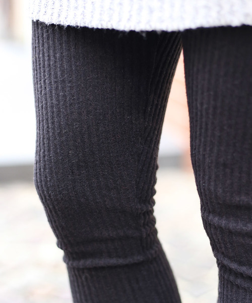 Bou Jeloud（ブージュルード）の「温か起毛◆リブレギンス（レギンス/スパッツ・レディース・ライトグレー/ブラック/杢グレー・FREE）」の13枚目の写真