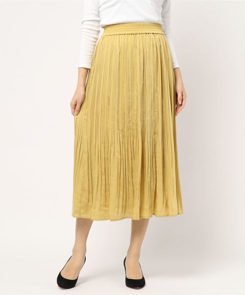 LOWRYS FARM（ローリーズファーム）の「サテンケシプリーツスカート　825257（スカート・レディース・ベージュ/グレー/イエロー/ブルー/ピンク/ブラック・FREE）」の15枚目の写真