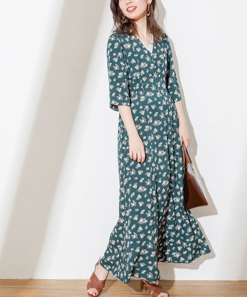 natural couture（ナチュラルクチュール）の「レトロ小花ワンピース（ワンピース・レディース・ブラック系その他/グリーン系その他/ピンク系その他/ホワイト系その他/グレイッシュベージュ/ベージュ/ホワイト系その他2/ブラック・FREE）」の14枚目の写真